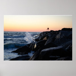 Soluppgång vid Jetty - Virginia Beach juli 2024 Poster