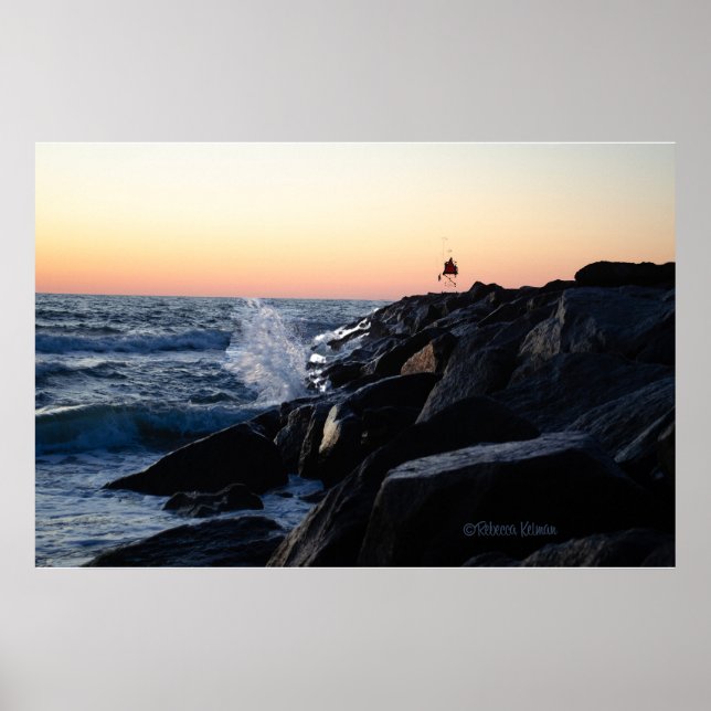 Soluppgång vid Jetty - Virginia Beach juli 2024 Poster (Framsidan)