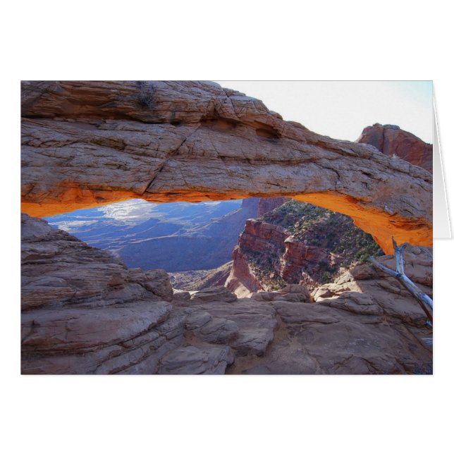 Soluppgång vid Mesa Arch Utah Card Hälsningskort (Framsidan Horizontal)