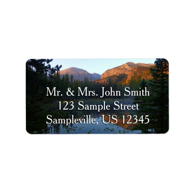 Soluppgång vid Nymph Sjö II Adressetikett (Framsidan)