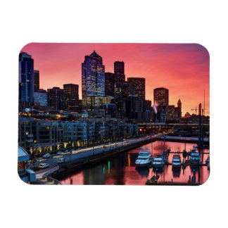 Soluppgång vid pir 66 tittar ner på klockhamnen magnet