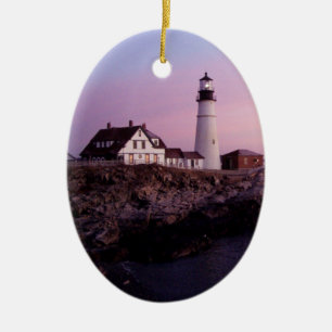 Soluppgång vid Portland Head Light Julgransprydnad Keramik