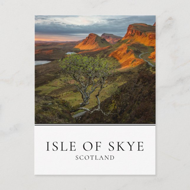 Soluppgång vid Quiraing-bergen på Skye, Skottland Vykort (Framsida)