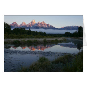 Soluppgång vid Schwabacker Landing vid Grand Teton Hälsningskort