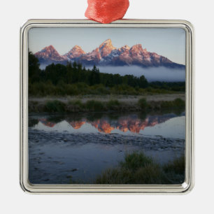 Soluppgång vid Schwabacker Landing vid Grand Teton Julgransprydnad Metall