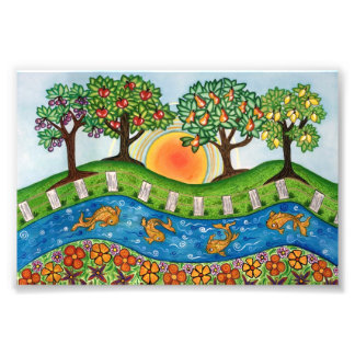 Soluppgång vid teckningskvalitet Fotografiskt tryc Fototryck