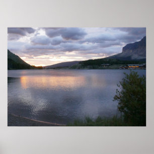 Soluppgång vid vinterström Sjö I Poster