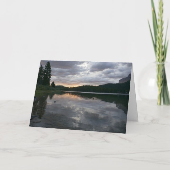 Soluppgång vid vinterström Sjö II Kort (Framsida)