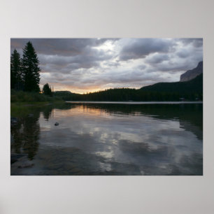 Soluppgång vid vinterström Sjö II Poster