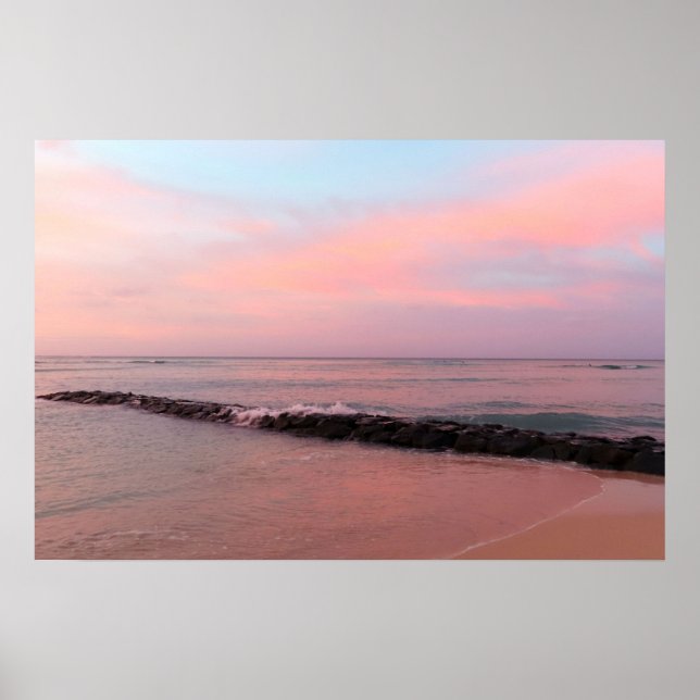Soluppgång vid Waikiki Beach Poster (Framsidan)