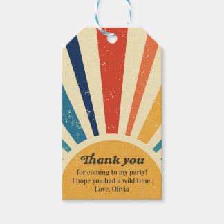 Soluppgång Vintage I Retro Sol I Boho Sunshin Presentetikett