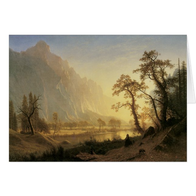 Soluppgång, Yosemite Valley av Albert Bierstadt Hälsningskort (Framsidan Horizontal)