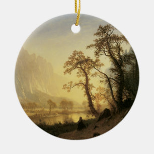 Soluppgång, Yosemite Valley av Albert Bierstadt Julgransprydnad Keramik