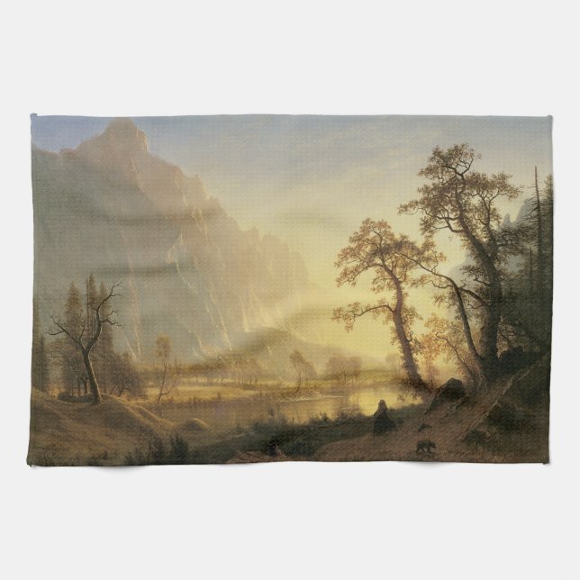 Soluppgång, Yosemite Valley av Albert Bierstadt Kökshandduk (Horisontell)