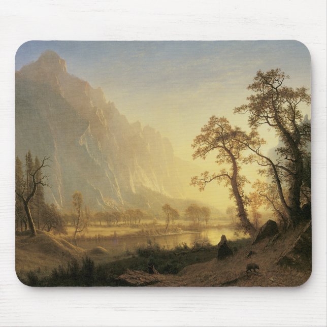 Soluppgång, Yosemite Valley av Albert Bierstadt Musmatta (Framsidan)