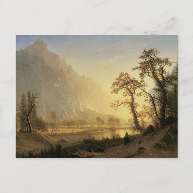 Soluppgång, Yosemite Valley av Albert Bierstadt Vykort (Framsida)