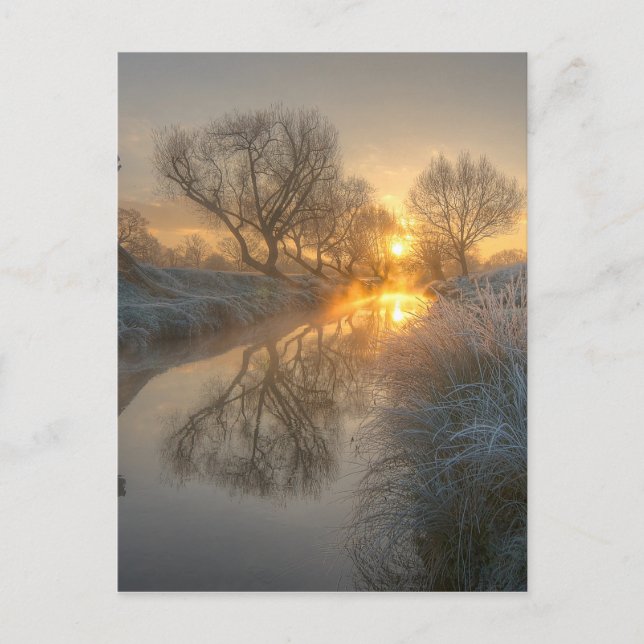 Soluppgången bränner av ottamisten vykort (Framsida)