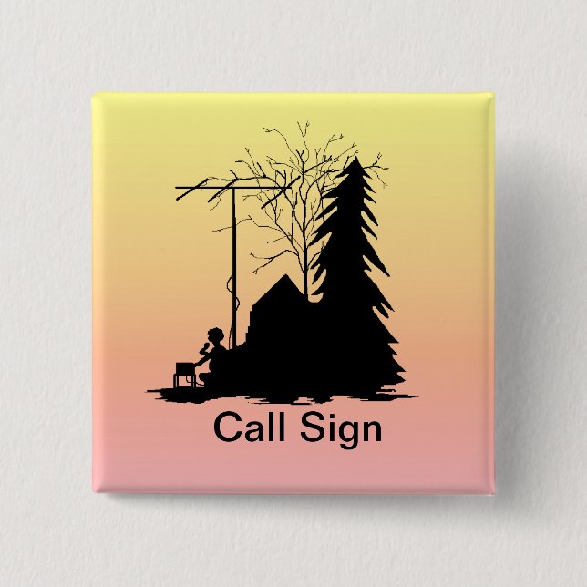 Soluppgången för friluftsdagoperatörsSilhouette Knapp (Framsida)