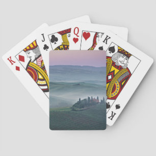 Soluppgången över en Tuscany landskap kort Casinokort