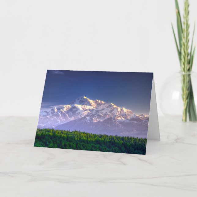 Soluppgångkyssar Mount McKinley | Alaska spänner Kort (Framsida)