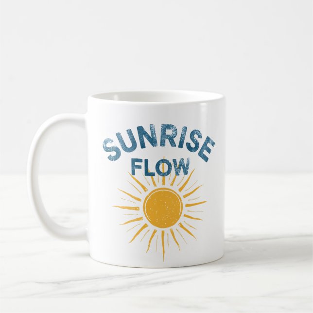 Soluppgångsflöde Retro Sol-grafik Vinyasa Yoga Str Kaffemugg (Vänster)