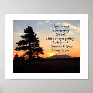 Soluppgångsfotografi Inspirerande Tacksamhetscit Poster
