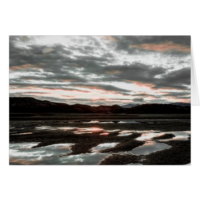 Soluppgångsreflektioner vid Lago Grey. Torres del Hälsningskort (Framsidan Horizontal)