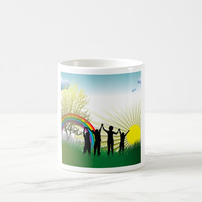 Soluppgångsregnbågsbarn Kaffemugg (Skapare uppladdad)