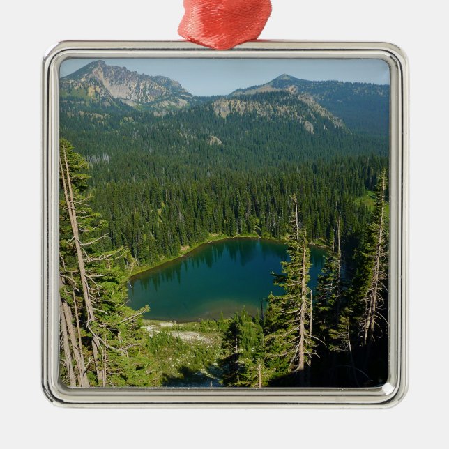 Soluppgångssjön sedd från ovan vid Mount Rainier P Julgransprydnad Metall (Framsidan)
