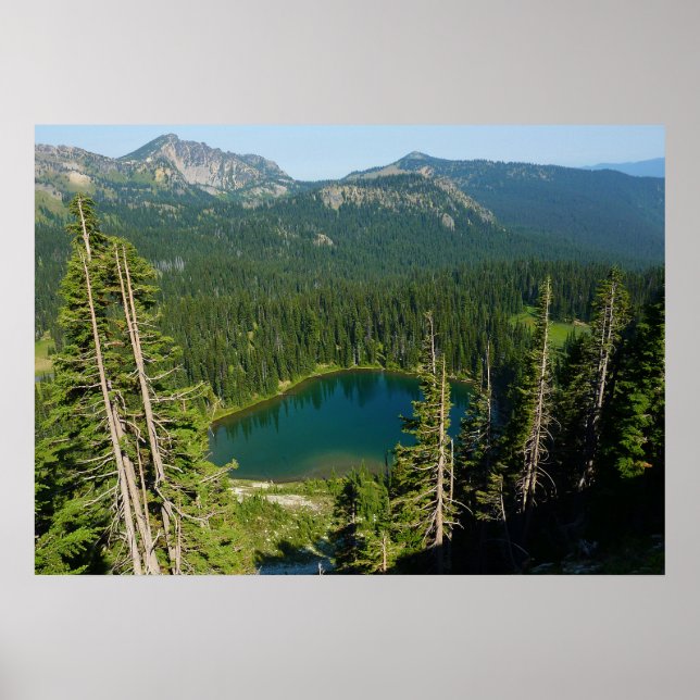 Soluppgångssjön sedd från ovan vid Mount Rainier P Poster (Framsidan)