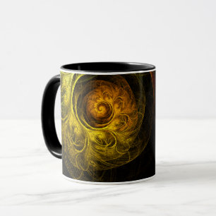 Solupphöjd Blommigt Red Abstrakt Coffee Mugg