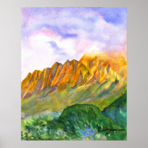 Solupphöjda Cliffs Kauai Skriv ut och Poster