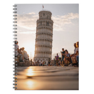 Solupplyst Pisa Torn Street View Notebook Anteckningsbok