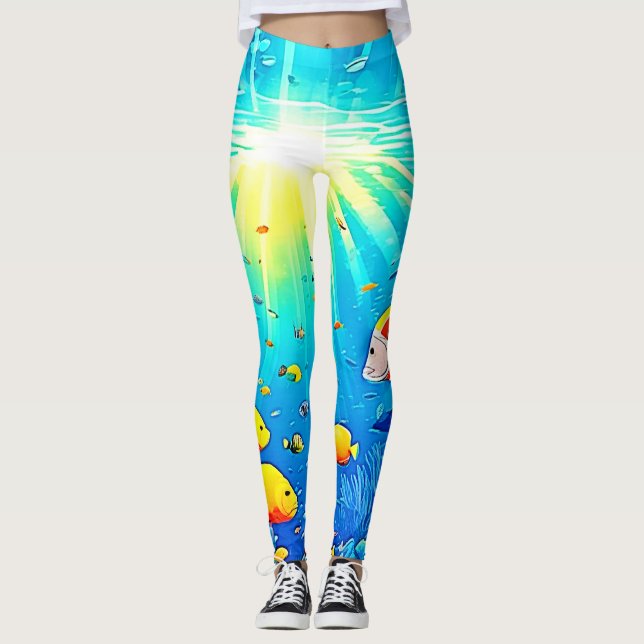 Solupplyst Reef Life Glow Art Leggings (Framsida)