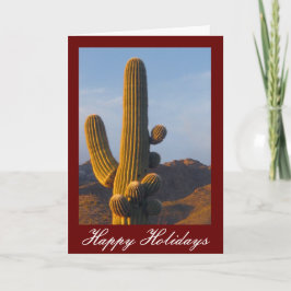 Solupplyst Saguaro Cactus Anpassade Helgdag Card Helgkort