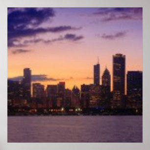 Soluppsättningarna över den Chicago horisonten Poster