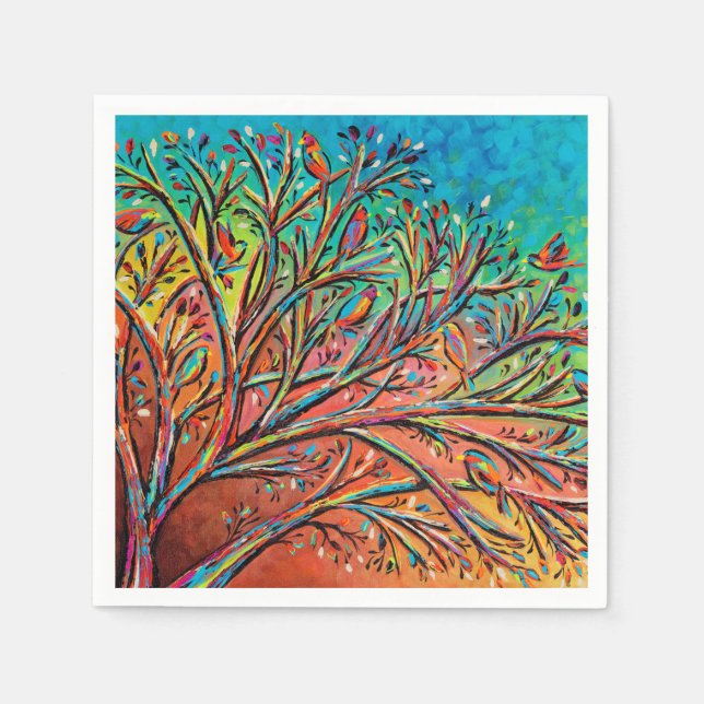 Solupptreetop Birds II Pappersservett (Framsidan)