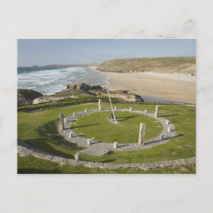 Solur och Perran Beach, Perranporth, Cornwall, Vykort