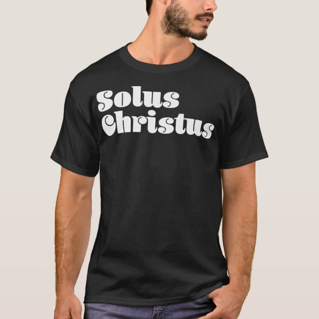 Solus Christus Reformed Theology Premium T Shirt (Framsida)