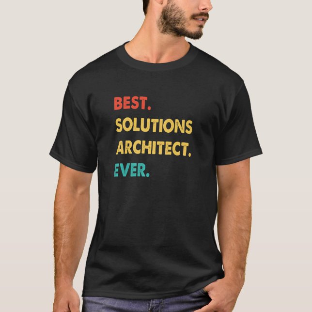 Solutions Architect Retro Best Solutions Architect T Shirt (Framsida)