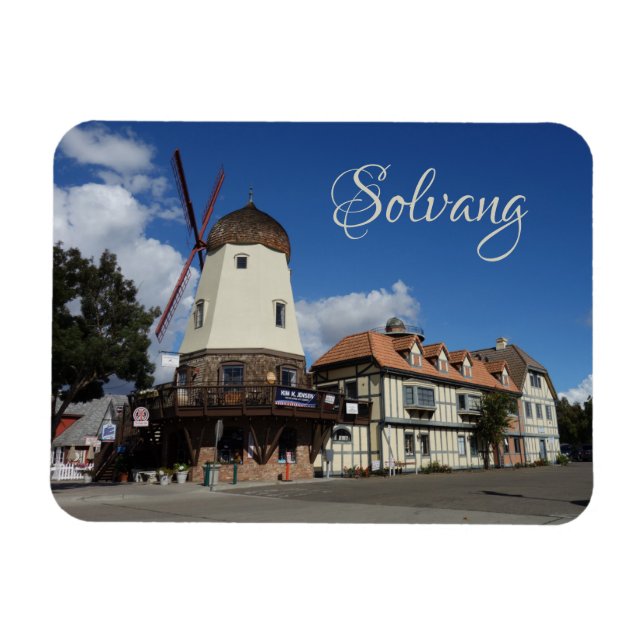 Solvang California Danish Kvarn Souvenir Magnet (Horisontell)
