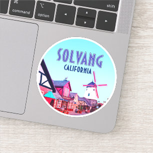 Solvang Danish Downtown California Vintage Klistermärken