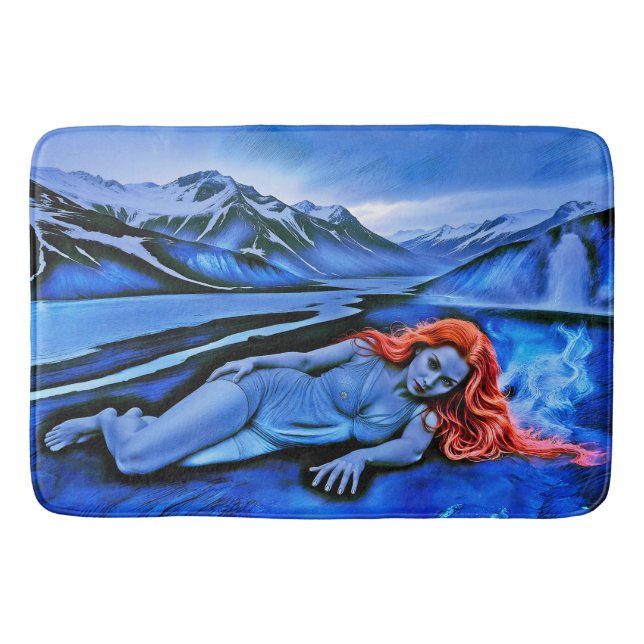 ’Sólvátra’ - Flame Beneath Ice Badrumsmatta (Framsidan)