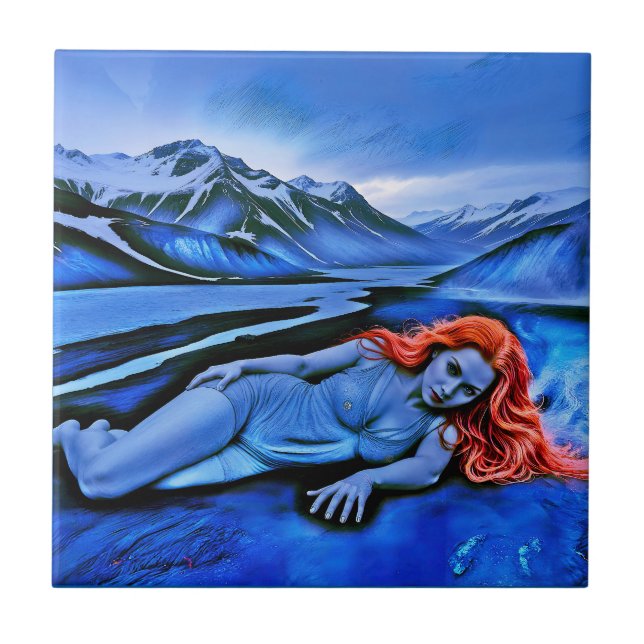 ’Sólvátra’ - Flame Beneath Ice Kakelplatta (Framsidan)