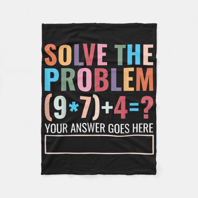 Solve The Problem 67 Six Seven Funny Math Teacher  Fleecefilt (Framsidan)