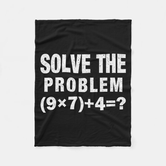 Solve The Problem (9×7)+4=_ Funny Math Teacher  Fleecefilt (Framsidan)