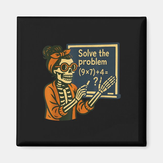 Solve The Problem 9x7+4 67 Meme Six Seven Skeleton Magnet (Framsidan)