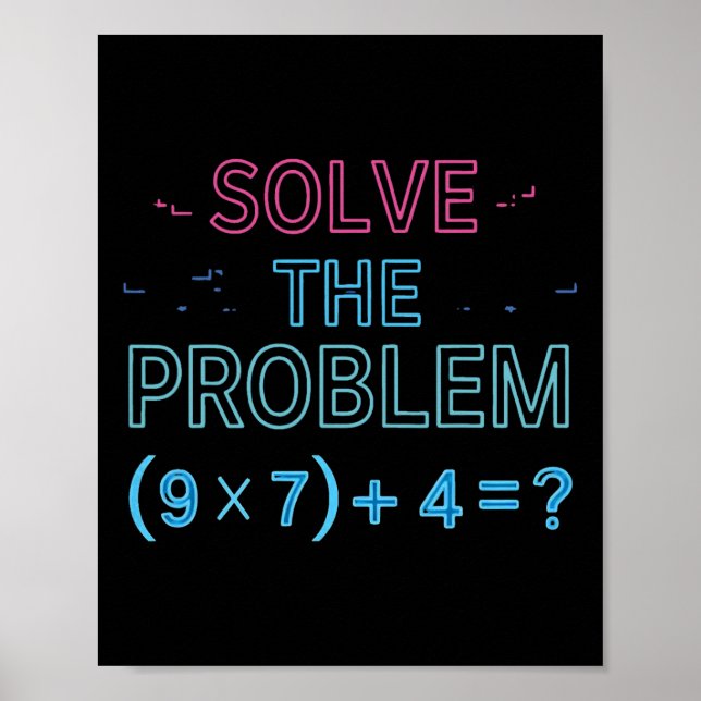 Solve The Problem Do The Math 67 Meme Funny Teache Poster (Framsidan)