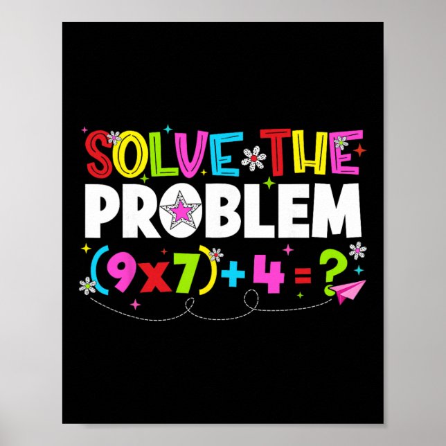 Solve The Problem Funny 67 Six Seven Meme Boy Girl Poster (Framsidan)
