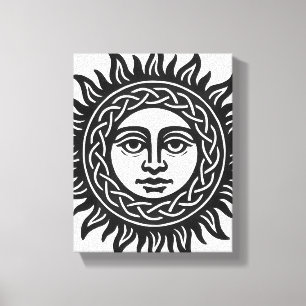 Solvisage Sigill – Svart Sol Emblem Canvastryck
